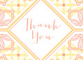 Peach and Yellow Pattern Thank You 5.25x3.75 Folded Card