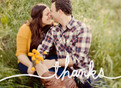Hand Lettered Thanks Overlay 5.25x3.75 Folded Card