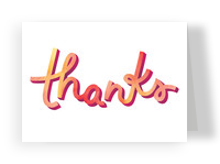 Script Thanks 5.25x3.75 Folded Card