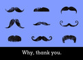 Thank You Mustaches 5.25x3.75 Folded Card