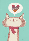 Thank You Cat with Scarf 5x7 Folded Card