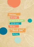 Colorful Thanks with Line Art Leaves 5x7 Folded Card