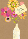 Cut Paper Thank You Floral 5x7 Folded Card