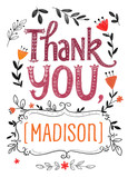 Thank You with Floral 5x7 Folded Card