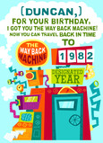 Birthday Time Machine 5x7 Folded Card