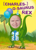 Dinosaur Photo Head 5x7 Folded Card