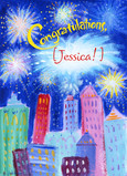 Fireworks Congratulations 5x7 Folded Card