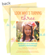 1st Birthday Invitation Triangle Pattern 5x7 Flat Card