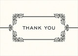 Sophisticated White & Black Thank You 7x5 Folded Card