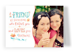 Friendship Watercolor with Photo 7x5 Folded Card