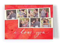 I Love You with Photo Strips 7x5 Folded Card