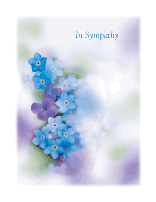 "In Sympathy"  Encouragement Printable Card  Blue 