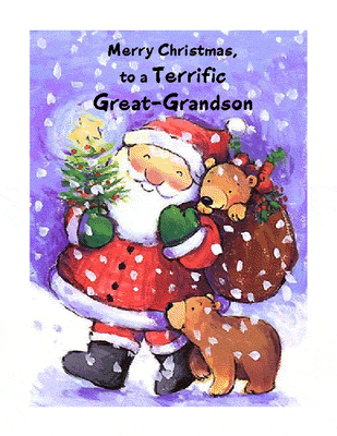 Terrific Great-Grandson Greeting Card - Christmas 