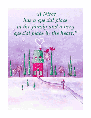 "Special Niece"  Christmas Printable Card  Blue Mountain 