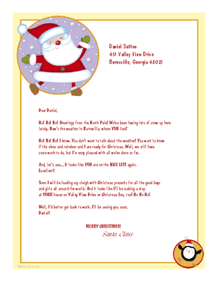 Greetings from Santa Stationery - Christmas Printable Card 
