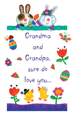 Love You, Grandparents Greeting Card - Easter Printable 