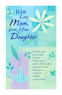 with love from your daughter mothers day printable card blue