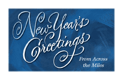 Across the Miles Greeting Card - New Year's Printable Card 