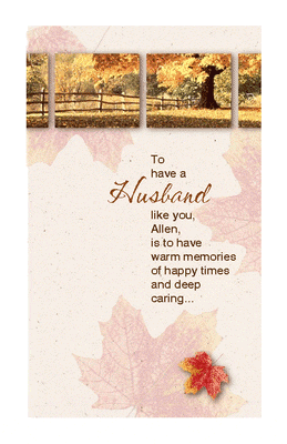 Wonderful Husband Greeting Card - Thanksgiving Printable 