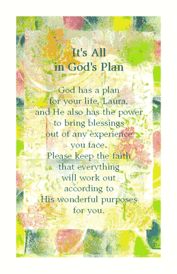 "It's All in God's Plan"  Encouragement Printable Card 