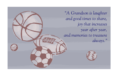 "Special Grandson"  Just Because Printable Card  Blue 
