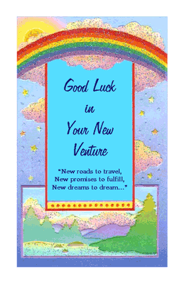 "your new venture"  good bye printable card  blue