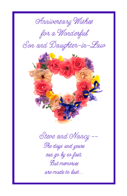 "Years Go By So Fast"  Anniversary Printable Card  Blue 