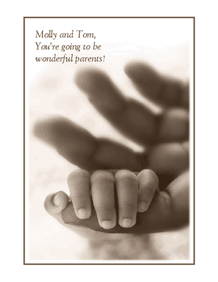 "You'll Be Great Parents!"  Baby Printable Card  Blue 