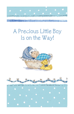 "Shower for Baby Boy"  Baby Shower Printable Card  Blue 