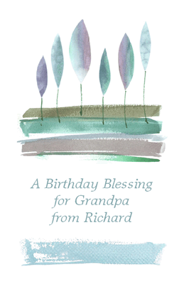 "A Birthday Blessing"  Birthday Printable Card  Blue 