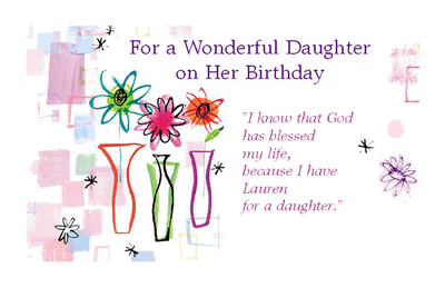 blessed daughter birthday printable card blue