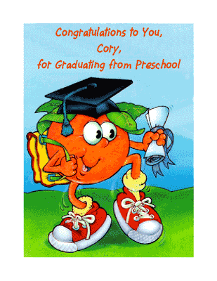 preschool graduation holidays printable card blue