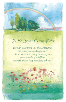 "Loss of Sister"  Encouragement Printable Card  Blue 
