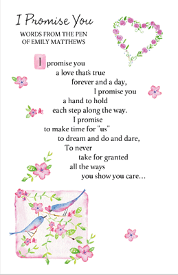 "I Promise You"  Dating & Love Printable Card  Blue 