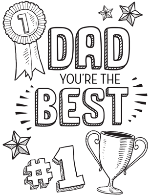 the best dad ever fathers day printable card blue