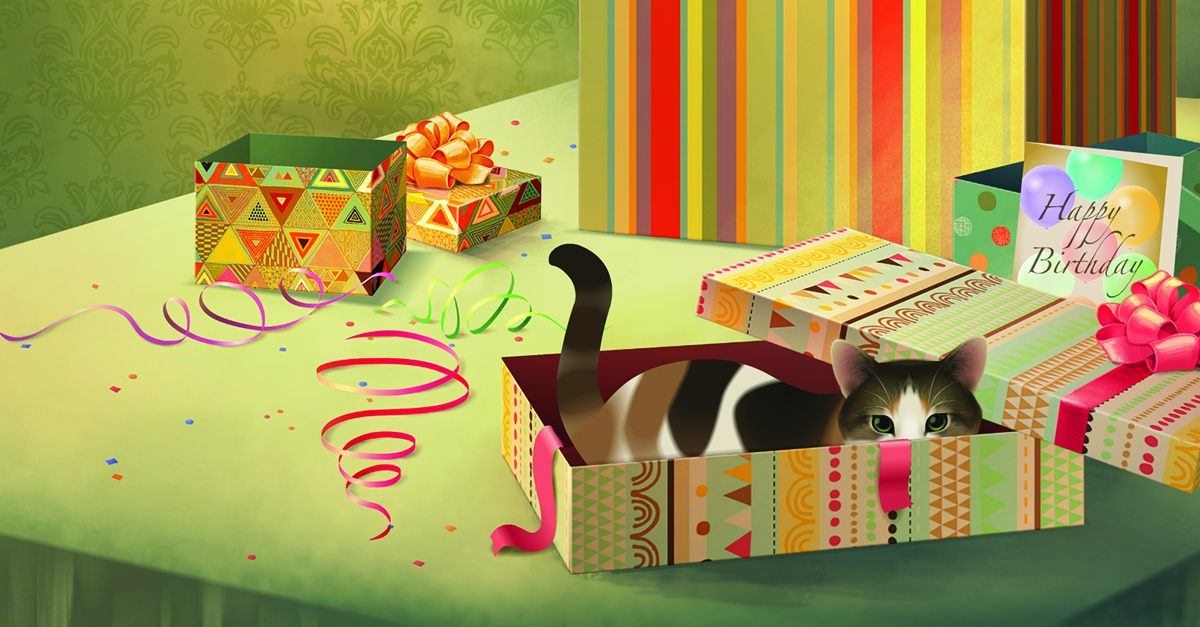 Happy Birthday! Feline Frolics e-card by Jacquie Lawson