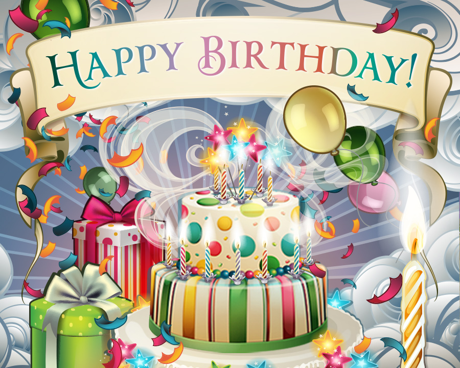 "Magical Birthday 'Spot The Differences' Game" | Birthday eCard | Blue