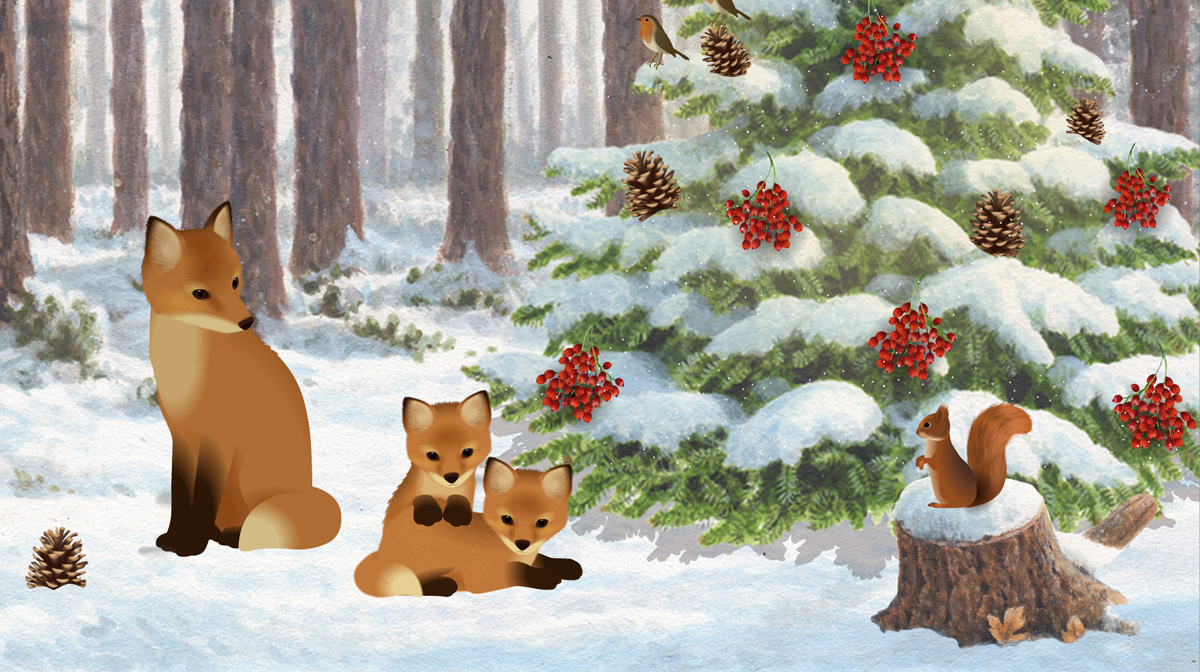 Merry Christmas A Woodland Christmas e-card by Jacquie Lawson