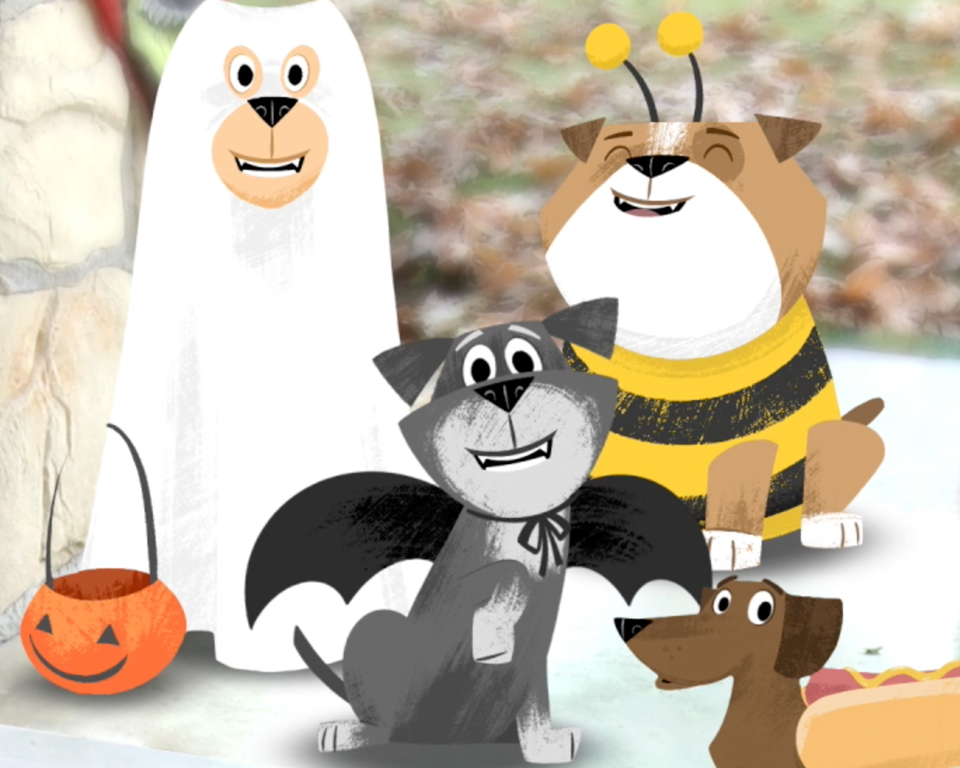 "Funny Trick-or-Treat Wishes (Personalize)" | Halloween eCard | Blue