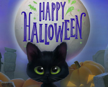 Talking Halloween Cat (Personalize) Halloween eCards