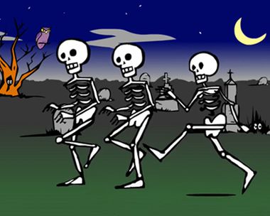 Esqueletos en el Cementerio