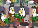 Caroling Bee-Bop Penguins Christmas eCards