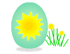 Easter egg decorated with a sun