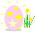 Easter egg with stars on it