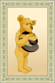 teddy bear hugging  the hat