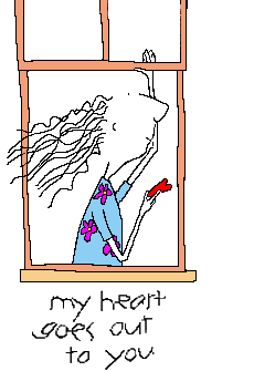 heart flying from window