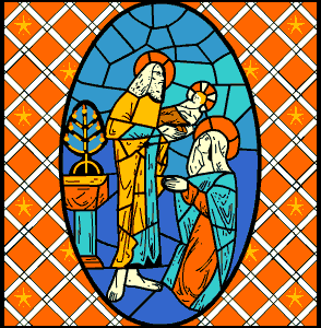 Stained glass scene