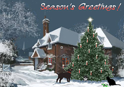 Season s Greetings  Christmas Cottage e card  by Jacquie  Lawson 