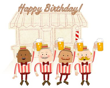 Cheers Quartet Singing Telegram Birthday eCards