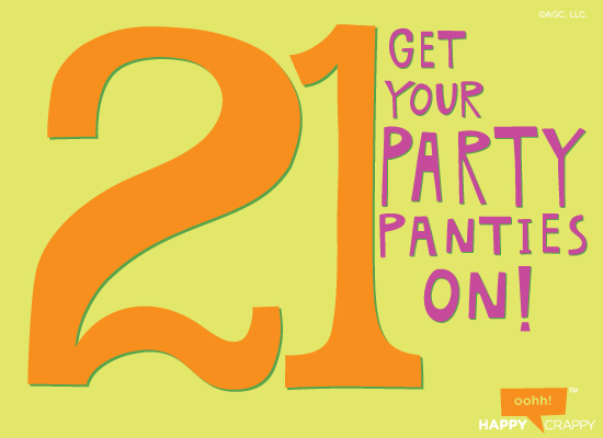 You're 21! Ecard (Postcard) artwork